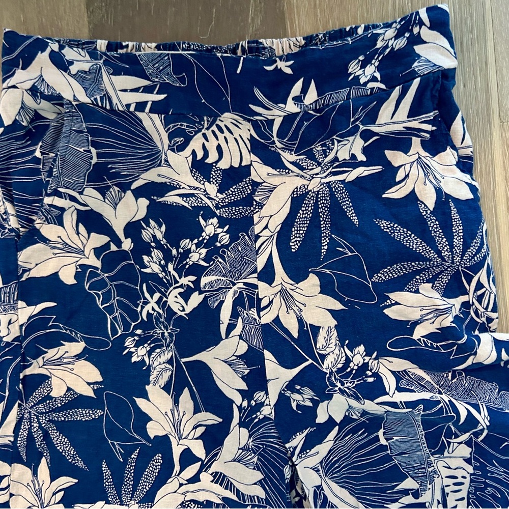 Panama Jack Blue and White Wide Leg Pants